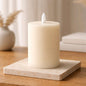 Cream Drip Timered Realistic Flame LED Candle 3x5in C Batts