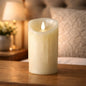 Cream Drip Moving Flame LED Candle 3in by 6in