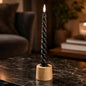 Black Spiral Taper 3D Flame 10in Set of 2