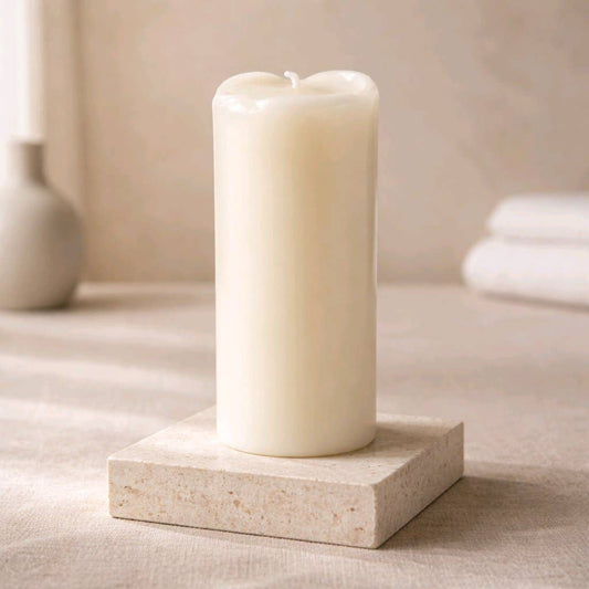 Cream Drip LED Candle 2in by 7in