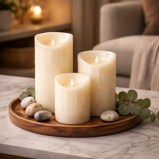Cream Drip Silicone Dip LED Candle 3in by 4in