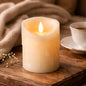 Cream Drip Moving Flame LED Candle 3in by 4in