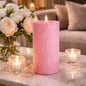 Red Frosted Moving Flame LED Candle 5x11.5in
