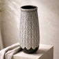 Pearl White And Black Pot 7x7x18in