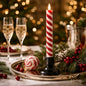 Candy Cane 3D Flame LED Taper Candle 10in Set of 2