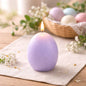 Lavender Egg Shaped 3D Flame LED Candle 3x3.5in