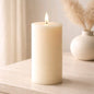 Cream Drip Timered Realistic Flame LED Candle 3x7in C Batts
