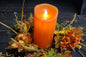 Orange Non Drip Moving Flame LED Candle 3in by 4in