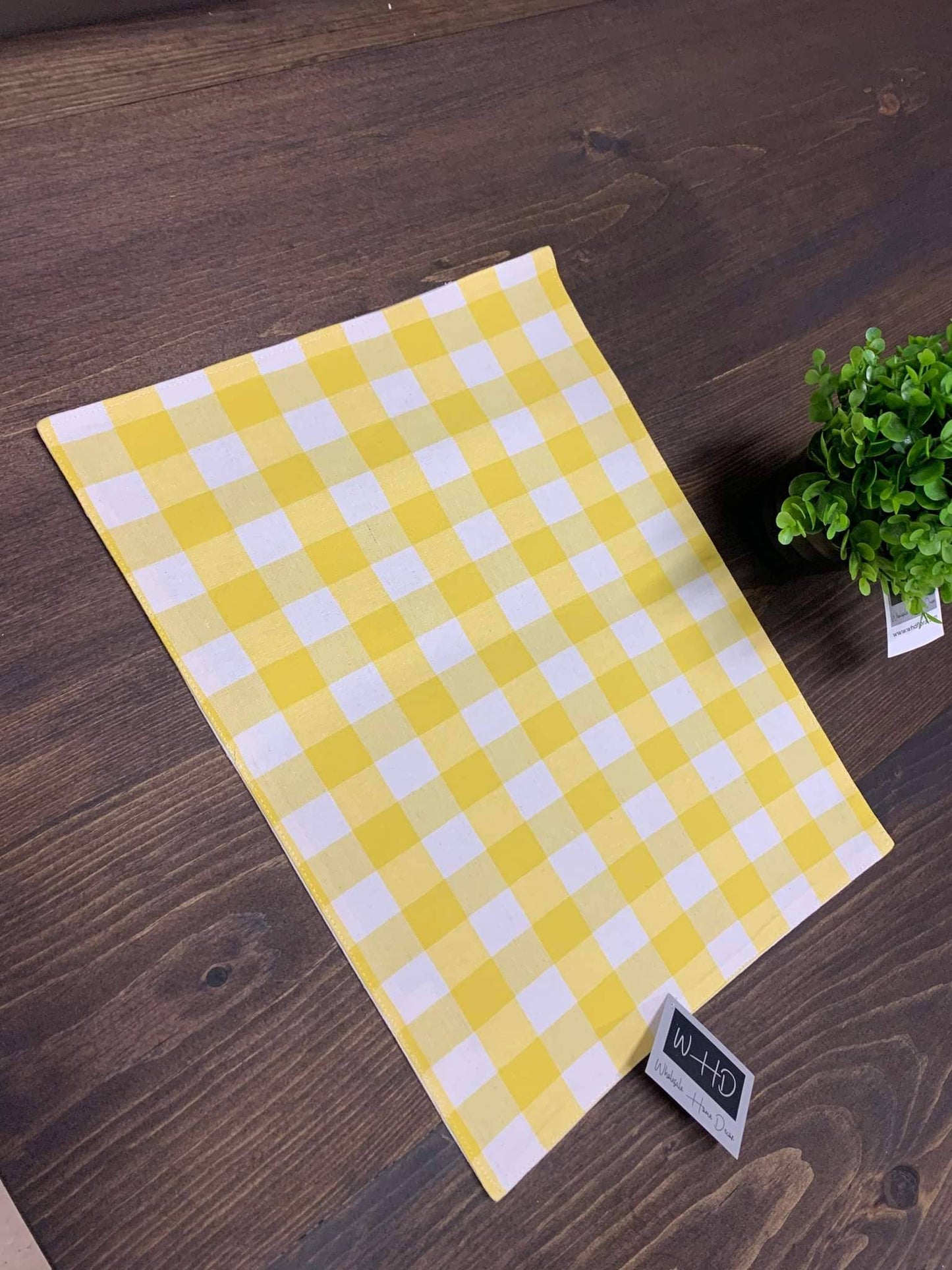 Yellow Check Placemat 13x19in