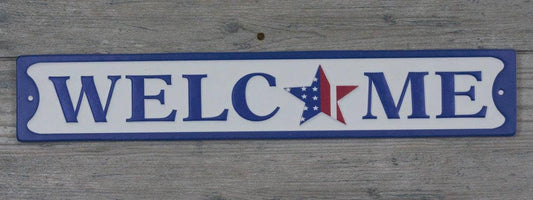 Welcome Metal Sign 20in