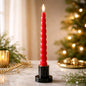 Red Spiral Taper 3D Flame 10in Set of 2