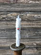 Snowman Bumpy White Taper 3D Flame Candle 7in 2pack
