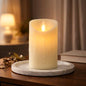 Cream Drip Timered Moving Flame Votive 2x4in