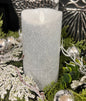 Silver Glitter 3x6 Moving Flame LED Candle