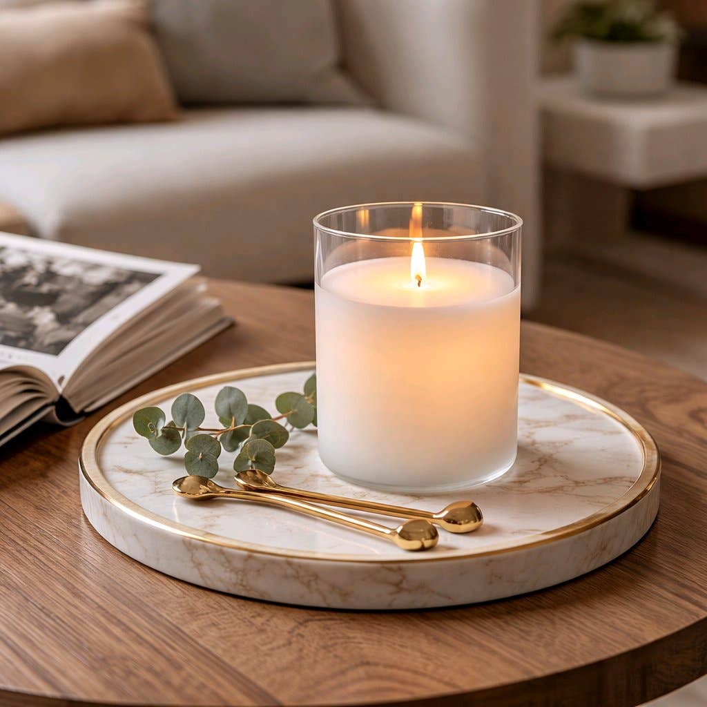 Clear Glass Cylinder Moving Flame LED Candle 3x4in
