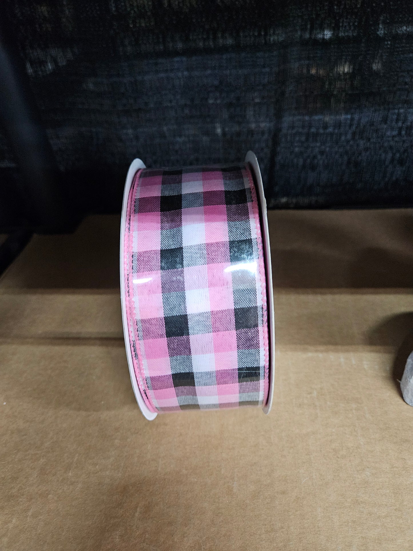 2.5"x 50Y Pink- White- Black Ribbon